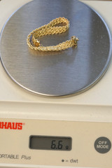 UNIQUE 18K Yellow Gold 8mm Woven Bracelet 6.6 Grams, 7.25″