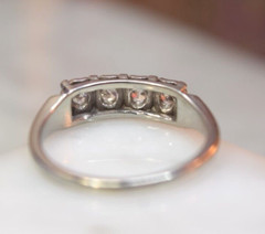 Vintage Jabel 18K White Gold 4 Diamond ring sz 7.3