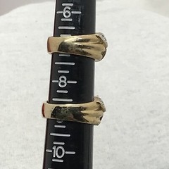 Vintage Signed 18K HGE Gold Plated Cream Enamel Rhinestone Ring varied sizes