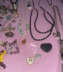 Vintage Estate Costume Jewelry Lot Rings Bracelet Necklace Earrings Pins