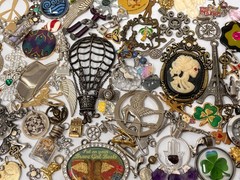 Lot Vtg & Modern Fun Novelty Pendant Findings Charms Jewelry Making Art