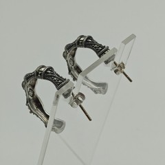 Vintage Judith Jack Sterling Silver 925 Marcasite Hoop Earrings