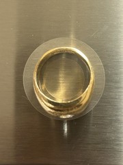 Vintage 10K Gold Filled Men’s Nugget Ring-9 GRAMS-Flush Set Clear Stone–Size 9