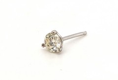 Art Deco Old European Single Diamond Stud Earring Mined I-J VVS .27ct 1920’s