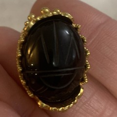 Metropolitan Museum of Art MMA Clip On Earrings Scarab Egyptian Revival Goldtone