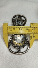 Lanvin Paris Gunmetal Color Clear Huge Crystal Drop Dangle Clip on Earrings