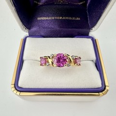 VTG Ross Simons Ruby Gold Vermeil 925 Sterling Silver Cluster Ring SZ8 Read