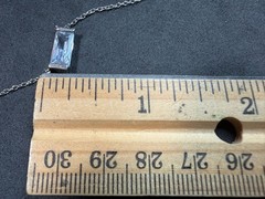 2.49g Vintage Sterling Silver 925 Rectangle Pendant Necklace Adjustable 18 in M