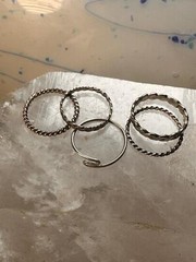 Stacker ring 5 slender bands size 5.50 sterling silver women girls