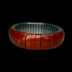 Vintage Red Jasper Expansion Bracelet Stretch Bangle 8 Inch