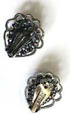 Weiss Rhinestone Earrings Green & Blue Prong Set Stones Signed Vintage Jewelry