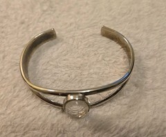Lot Of 4 Vintage Cuff Bracelets Silver Tone & Faux Pearl
