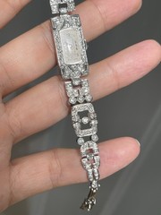 Original Antique Art Deco Platinum 3.65ct Earth Diamond Cocktail Watch
