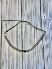 Vintage Silver Tone Choker Necklace Adjustable 14” Max Length