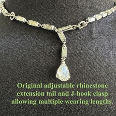 Vintage 1955 Crown Trifari Rhinestone Necklace Alfred Philippe J Hook Choker