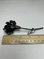 Francois by Coro Large Black Enamel and Cubic Zirconia Brooch/Pin