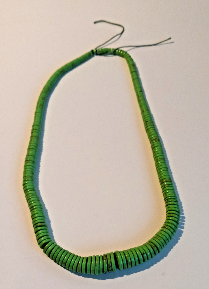 16″ strand green jasper beads #57