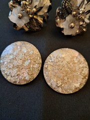 Vintage Lot of 8 Pairs CLIP-ON Gold/Silver Tone Red/White Varied Earrings Lot J7