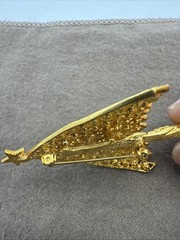 Vintage Corocraft Tree Christmas Holiday Star Rhinestone Gold Tone Brooch Pin