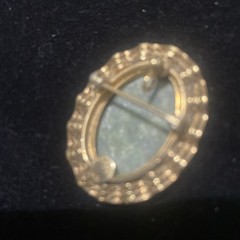 H.G. 12K Gold-Filled Jade Brooch/Pendant