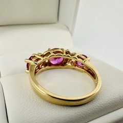 VTG Ross Simons Ruby Gold Vermeil 925 Sterling Silver Cluster Ring SZ8 Read