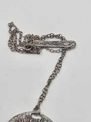 Vintage Judaica One Of A Kind Sterling Silver Tree Hebrew Pendant Necklace