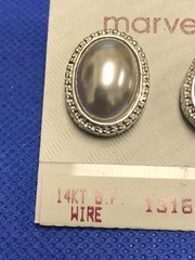 VTG MARVELLA UNSIGNED SILVER TONE FAUX GRAY PEARLS STUD EARRINGS NWT