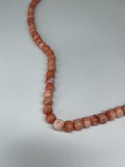 VTG Pink Salmon Coral Bead Necklace 33in Graduated Endless Strand