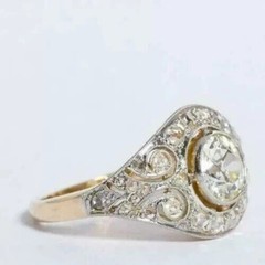 Art Deco Style 3.55Ct Lab Created Diamond 14K Yellow Gold Finish Engagement Ring
