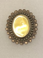 Vintage Signed Alpaca Large Silver Tone Pendant & Brooch 2in Wide X 2.5in Long