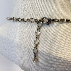 Rhinestone and Imitation Pearl Necklace Graduated Dangle Classic Old Money