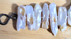 ~14.5 INCH OBLONG NATURAL WITH IMPERFECTIONS PEARL STERLING SILVER NECKLACE X13L