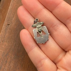 Vintage 925 Sterling Silver Zuni Thunderbird Multi Stone Inlay Pendant Charm