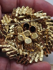 Vintage Olive Marquis & Aurora Borealis Rhinestone Brooch And Earrings Demi…