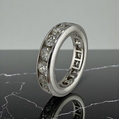 Vintage 14K White Gold Diamond Channel Eternity Band 2.70ctw Size 3.75 5.29g