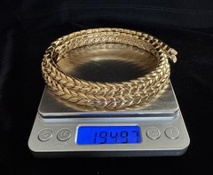 Ciner Herringbone Collar Necklace Gold Plated Heavy 195g Vintage