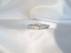 Vintage Sterling Silver 925 Diamonique CZ DQ Channel Set Eternity Ring Size 10