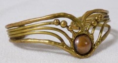 Arts & Crafts OOAK Gilded Bronze Dark Ages Cuff Bracelet