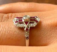 3.00 CT White Round Cut CZ & Pink Art Deco Vintage Style Wedding 925 Silver Ring