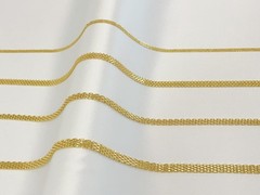 18K Yellow Gold Solid Bismark Chain Necklace 4.7mm 6mm 8mm Women Men 18″-24″