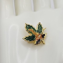 Maple Leaf Tiny Colorful Enamel Metal Vtg Scatter Lapel Necktie or Brooch Pin