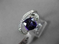 ESTATE LARGE 1.52CTW DIAMOND & AAA AMETHYST 14KT WHITE GOLD FLOATING 3D RING