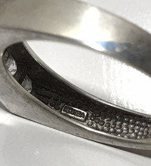 Vintage 925 Sterling Silver CZ Mens Ring Size 10.25 Signed JJJ