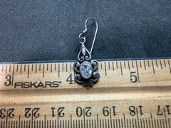 2.75g Vintage Sterling Silver 925 Ornate Drop Dangle Earrings Oval Clear M