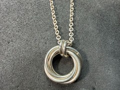 7.99g Vintage Sterling Silver 925 Circular Link Pendant Chain Necklace 28 in M