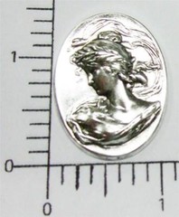 15254 2 Pc Matte Silver Oxidized Victorian Woman’s Head Jewelry Finding