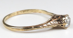 Antique Art Deco Old European Diamond Engagement 18KW Ring Sz 6.75 UK-N EGL USA