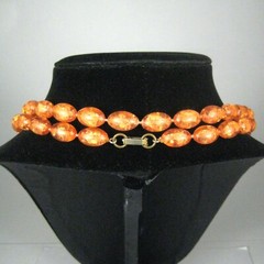 Necklace Women Men 56 In VTG 70s 80s Strand Beaded Orange Plastic Estate Retro
