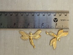 Vintage NOS Brass Fairy Stampings Art Nouveau Winged Nymph Jewelry Findings Lot