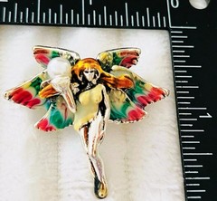 Vintage Style Fairy Angel Brooch Pin Colorful Enamel Wings